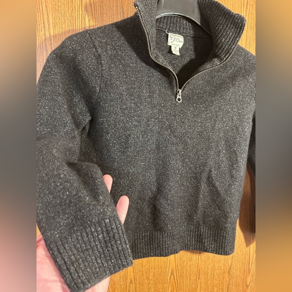 J. Crew Marled Rugged Merino Wool Blend Half Zip Sweater - Picture 7 of 8